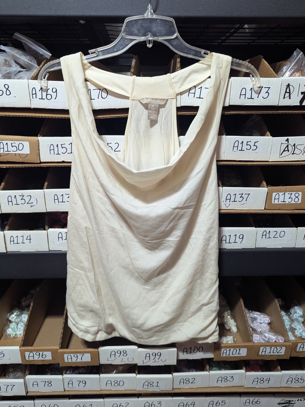 Banana Republic Cream Draped Cowl Neck Tank Top M